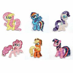 Vyšívaná nášivka My little Pony - set 6 ks