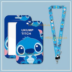 Klíčenka šňůra na krk s cedulkou Stitch