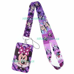 Klíčenka 22393 šňůra na krk s cedulkou Minnie Mouse