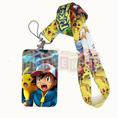 Klíčenka 23115 krk s cedulkou Pokémon, Pikachu a Ash