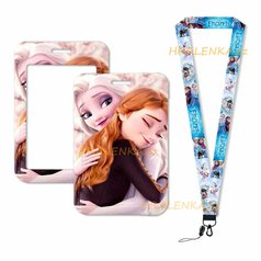 Klíčenka 24302 na krk s cedulkou na ID karty Frozen, Elsa a Anna