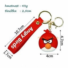 Klíčenka, 24655 přívěsek Angry Birds červený