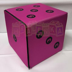 Velká hrací sedací kostka fialový s černým puntíkem 30x30x30 cm