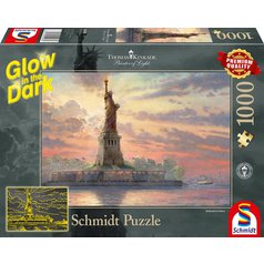 Puzzle 94985 Thomas Kinkade, Svítící Socha Svobody 1000 dílků