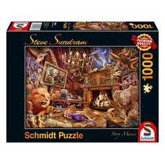 Puzzle 96613 Steve Sundram, Zvířata v knihovně 1000 dílků