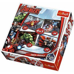 Puzzle 34245  Avengers 4 v 1, 35, 48, 54, 70 dílků