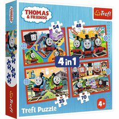 Puzzle 34619 Mašinka Tomáš  4 v 1, 35, 48, 54, 70 dílků